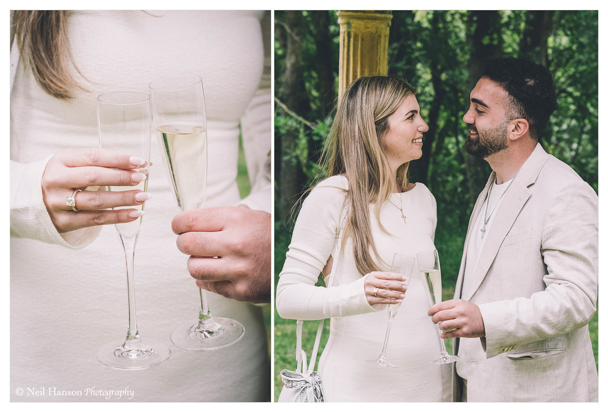 Surprise proposal photography in The Cotswolds at Minster Mill