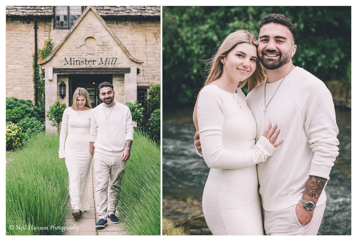 Surprise proposal photography in The Cotswolds at Minster Mill