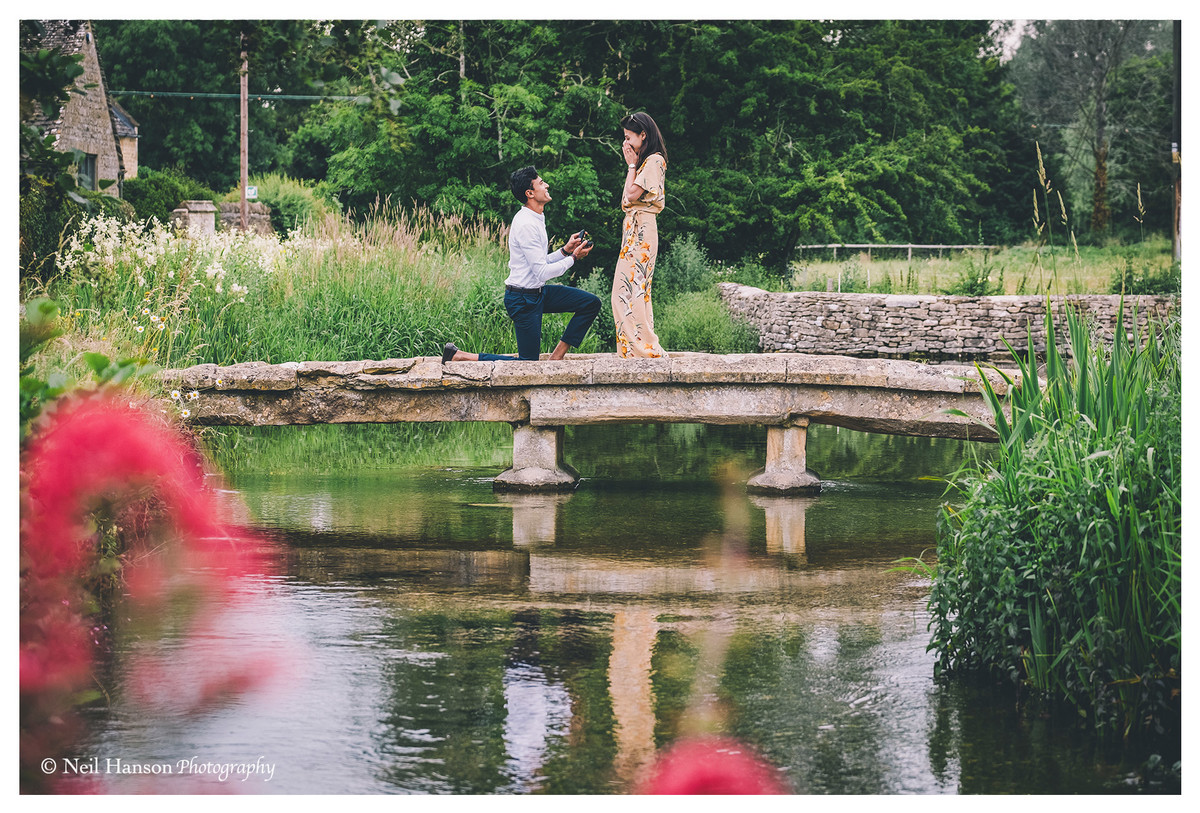 Cotswold Surprise Proposal Photography in Lower Slaughter