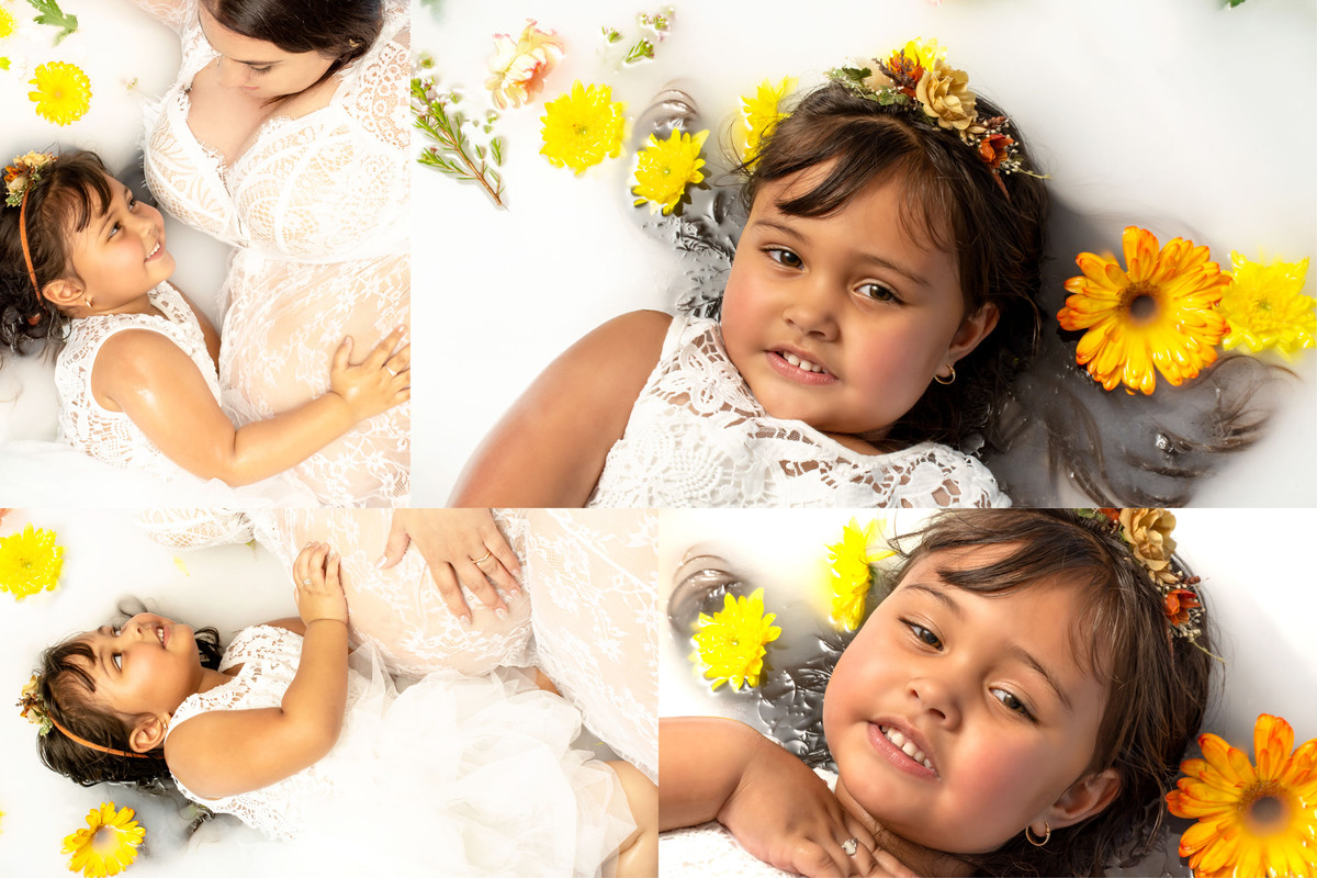 Milk bath with flowers 