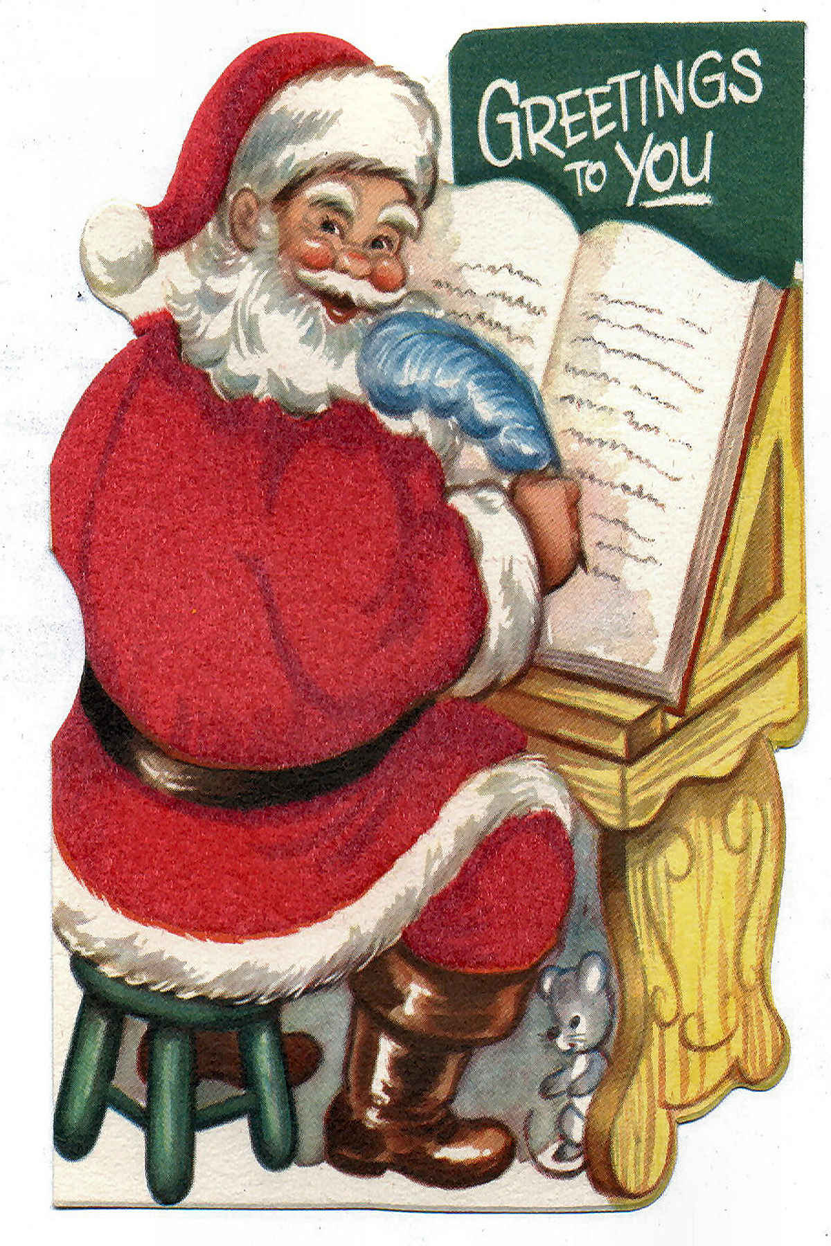 Santa with his list, Greetings to you