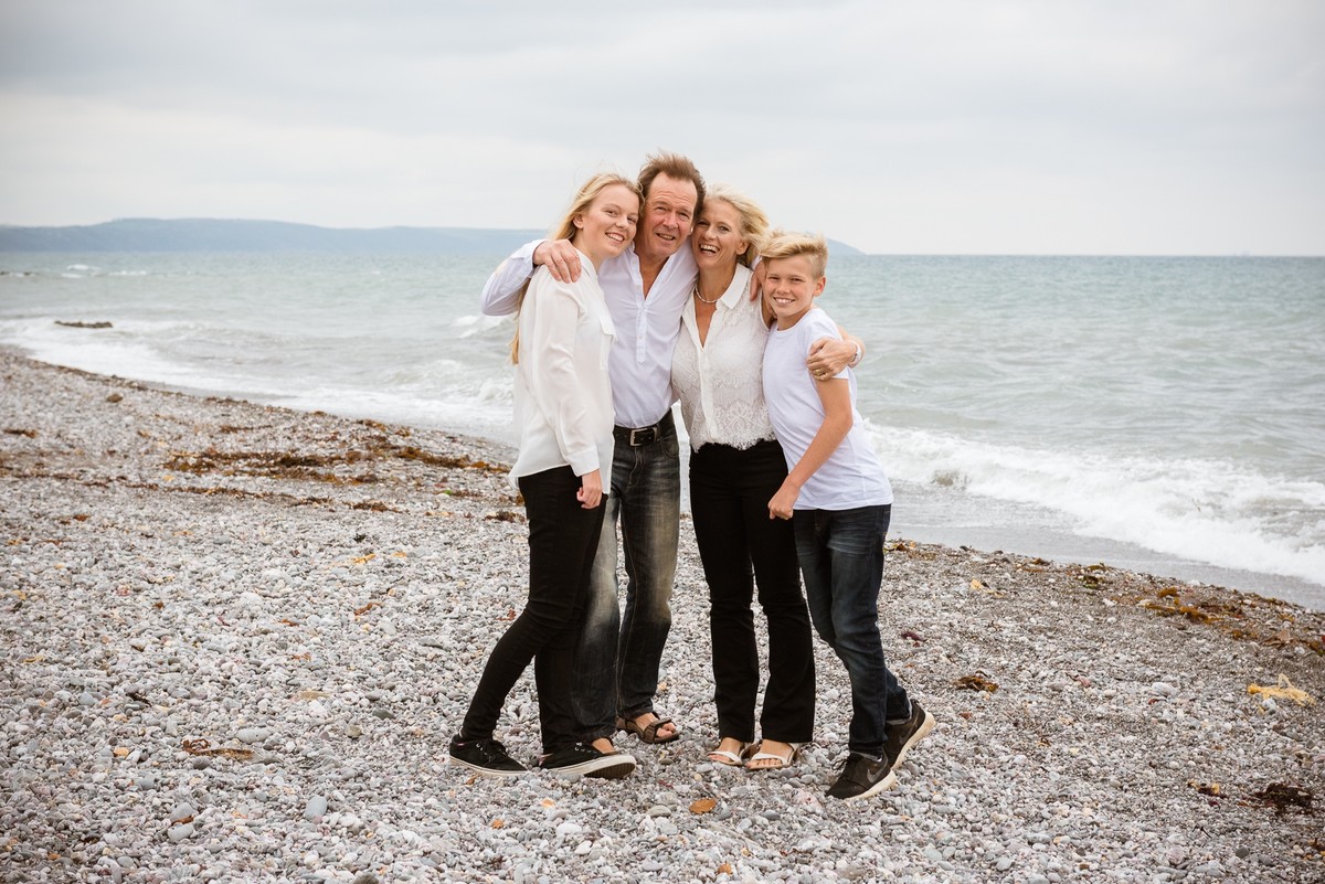 family portrait on the beach